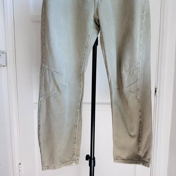 Zara Women's Sage Green Wide Leg Paperbag Barrel Ankle Jean Size S / 6 - Picture 4 of 8